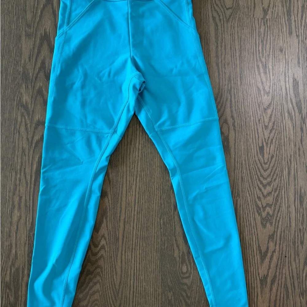 ALO Yoga Girls' Teal Blue Performance Leggings - Picture 4 of 4